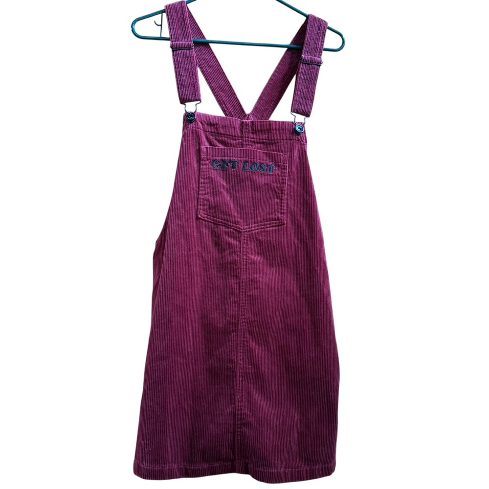 Hot Topic Corduroy Burgundy Skirtall Dress Get Lost Womens M